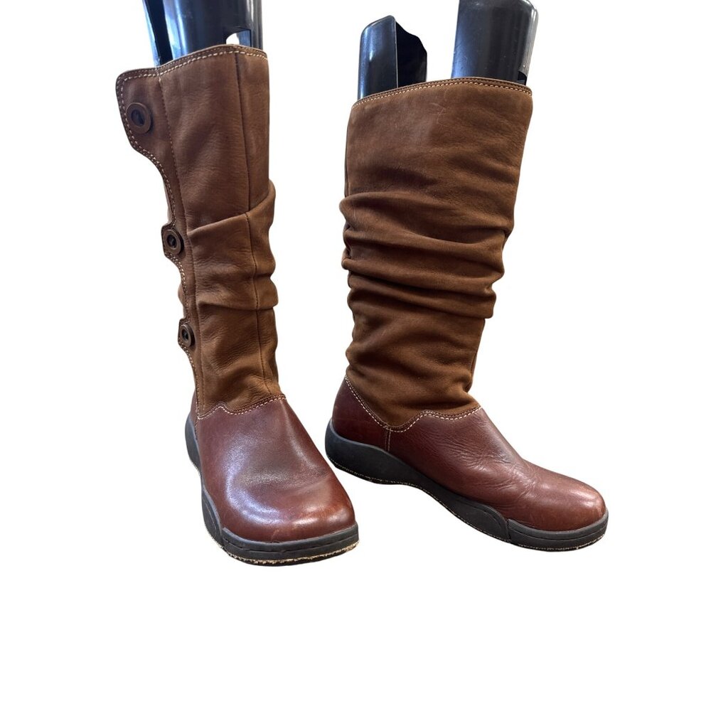 Hush Puppies Womens Brown Leather Mid-Calf Winter Boots 6M SKU 6867